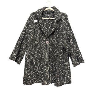 Carol Little Women's Cardigan Sweater Sz 3X Wool Mohair Alpaca Boucle Jacket